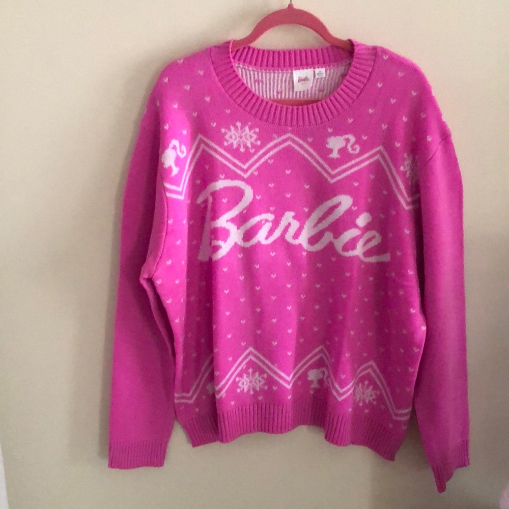 BARBIE Pink Christmas Holiday Winter Sweater